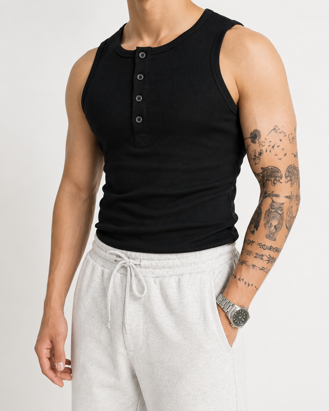 VBS FİTİLLİ DÜĞMELİ TANK TOP ATLET