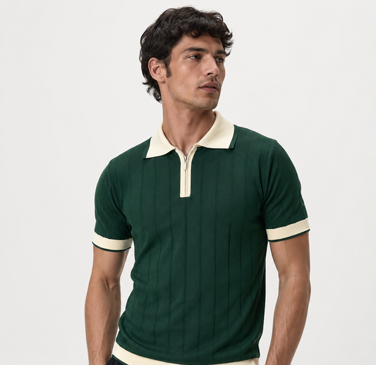 MRA LİKRALI FERMUARLI POLO YAKA TRİKO