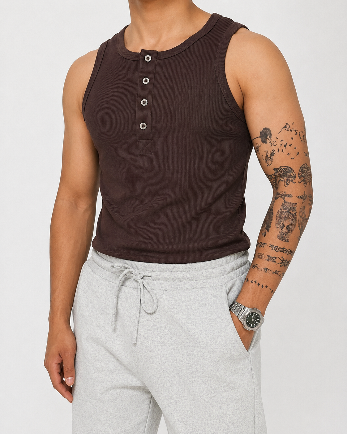 VBS FİTİLLİ DÜĞMELİ TANK TOP ATLET